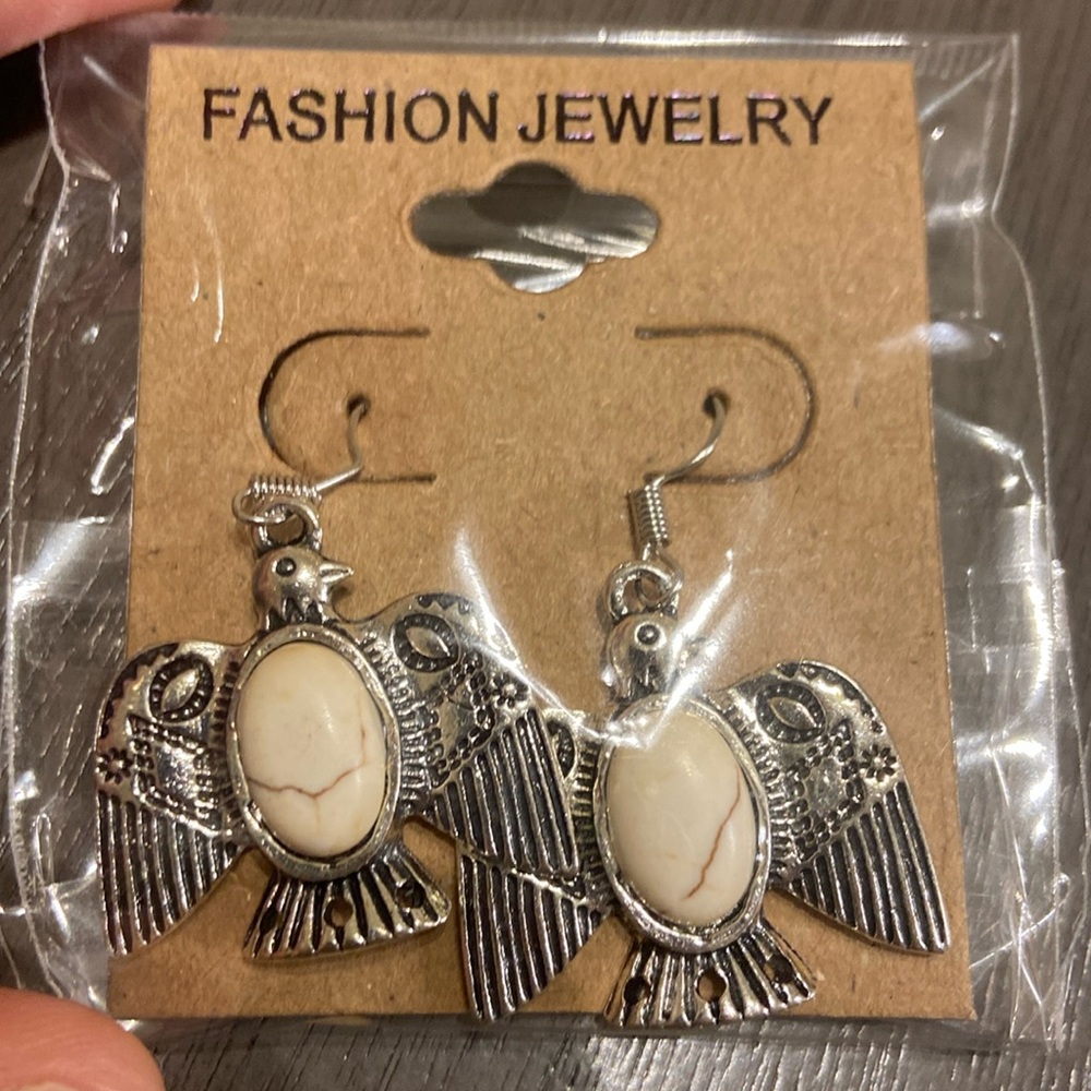 Boho Bird Rings Faux Stone